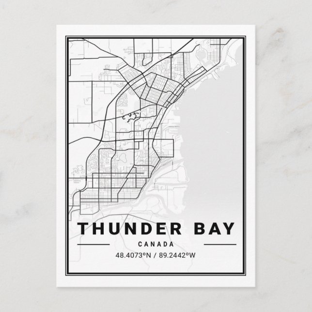 Thunder Bay Ontario Kanada Reisen City Map Poster Postkarte (Vorderseite)