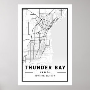 Thunder Bay Ontario Kanada Reisen Stadtkarte Moder Poster