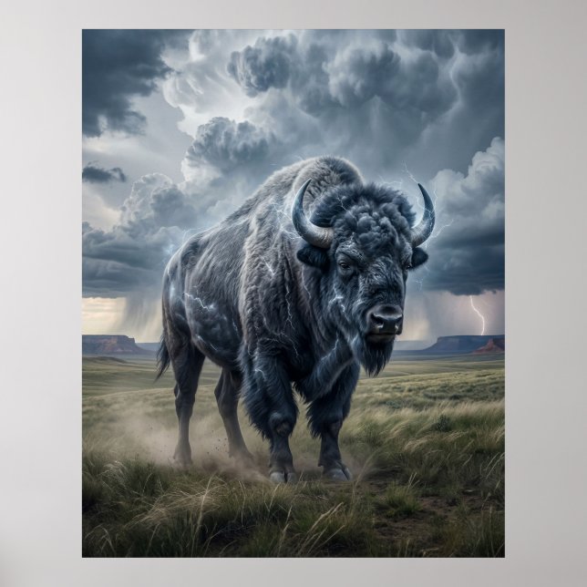 Thunder Bison Storm Prairie Poster (Vorne)