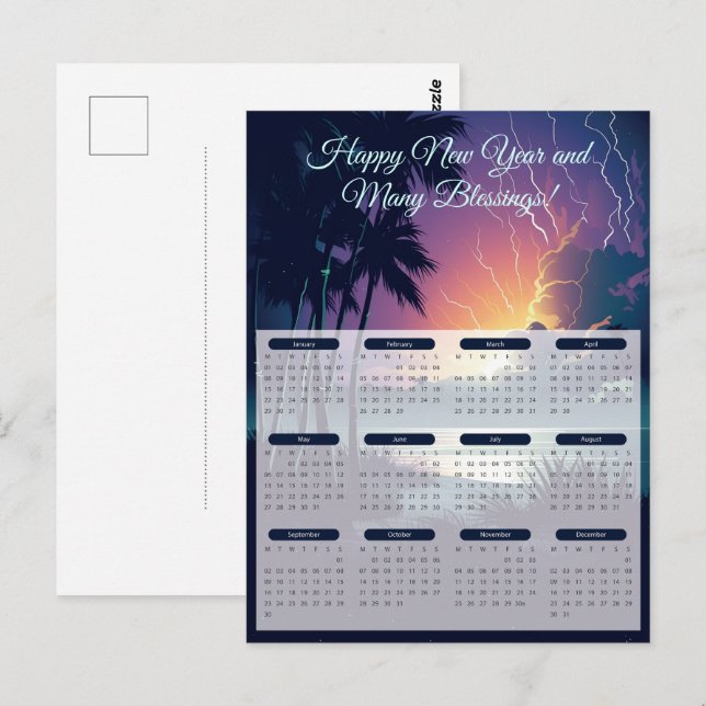 Thunder & Blitzkalender 2024 Postkarte (Vorne/Hinten)