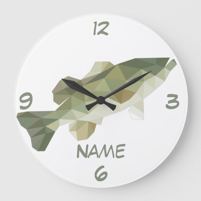 Thunder_Cove fischen Große Wanduhr (Vorderseite)