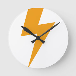 Thunder Energy Yellow Print Runde Wanduhr