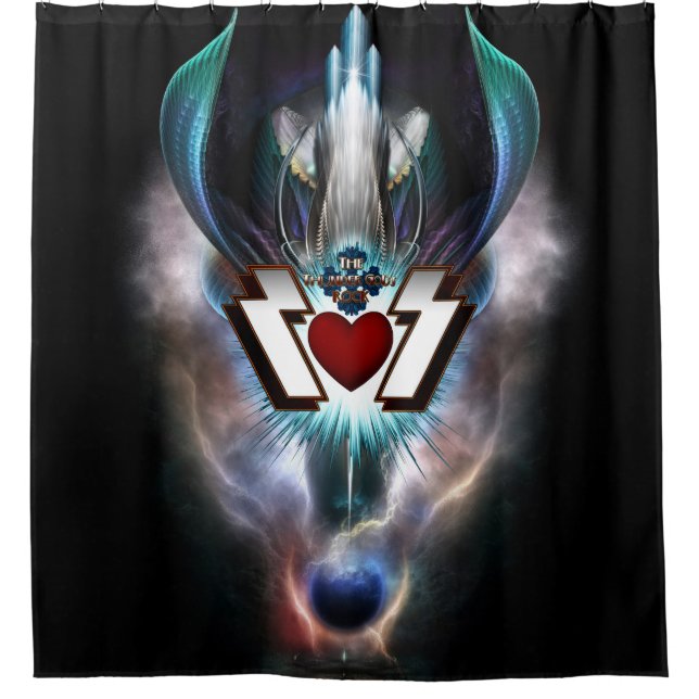 Thunder Gods Rock Duschvorhang (Vorderseite)