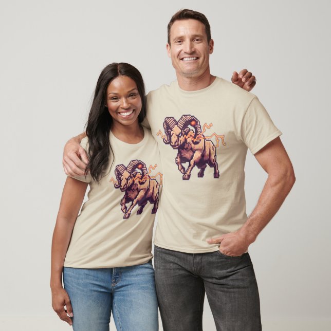 Thunder Ram - Elektrische Pixel Art T-Shirt (Unisex)