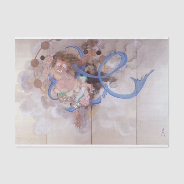 Thunder von Tomita Keisen Seidenpapier (Vorderseite)