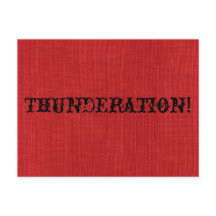 THUNDERATION! Alter Schriftart auf Red Linen Foto