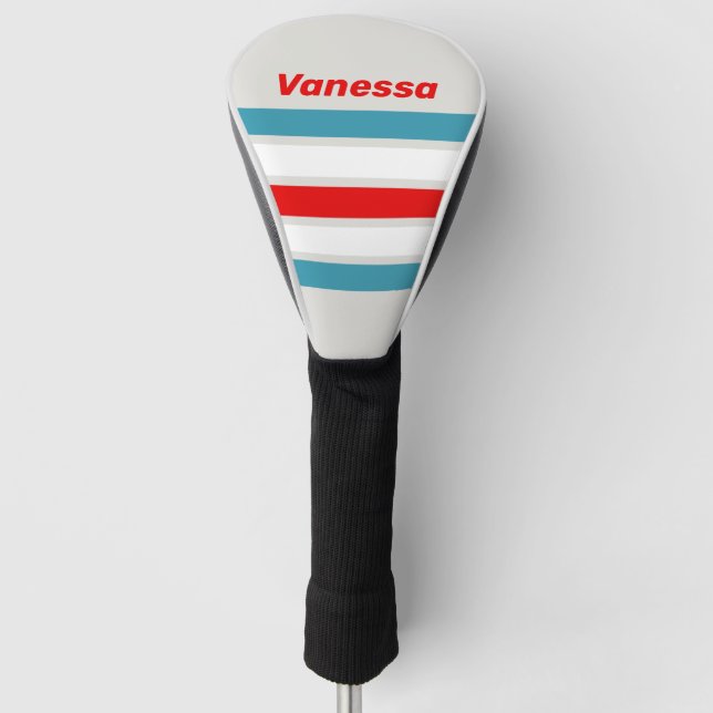 Thunderbird Across Striping mit Namen Golf Headcover (Vorderseite)