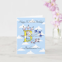 Thunderbird Blue Sky Initial B Geburtstagskarte