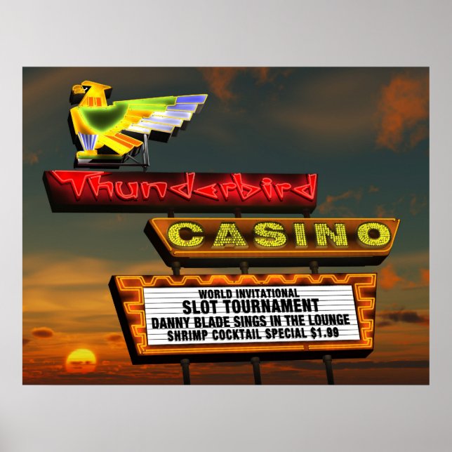Thunderbird Casino Sign Las Vegas Retro Poster (Vorne)