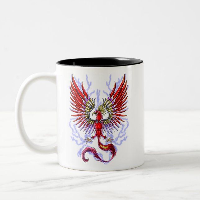 Thunderbird Cryptid Creature Zweifarbige Tasse (Links)