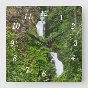 Thunderbird Falls Painterly Wall Clock Quadratische Wanduhr