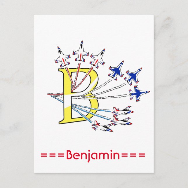 Thunderbird Initial B Postkarte (Vorderseite)