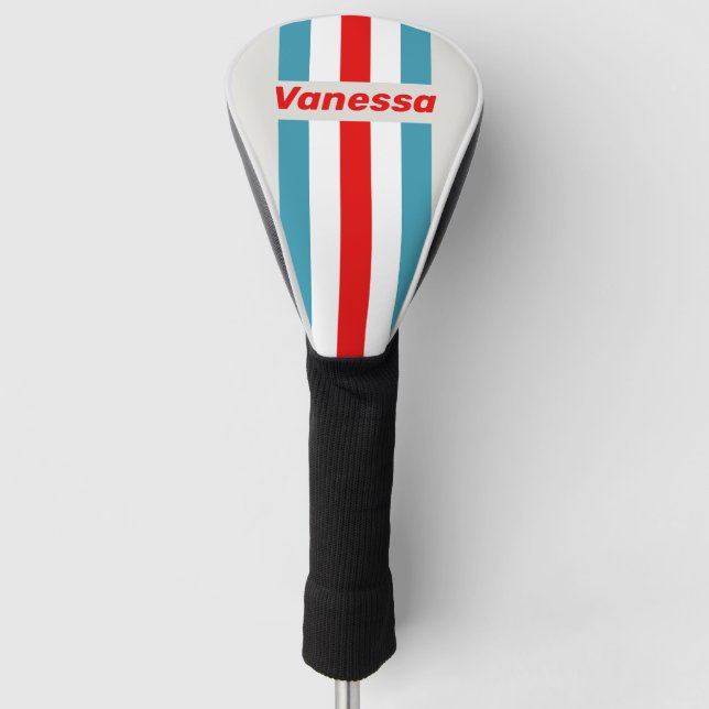 Thunderbird Pin gestreift mit Namen Golf Headcover (Vorderseite)