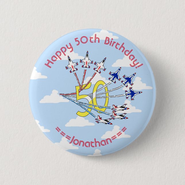 Thunderbirds 50. Blue Sky Birthday Abzeichen Button (Vorderseite)