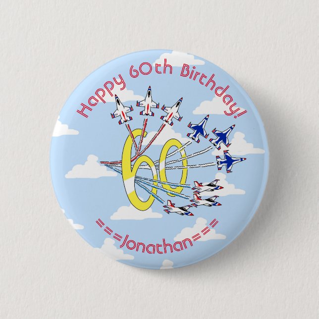 Thunderbirds 60. Blue Sky Geburtstagsabzeichen Button (Vorderseite)