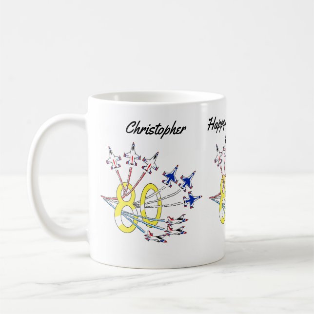 Thunderbirds 80. Geburtstag Kaffee Tasse (Links)