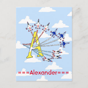 Thunderbirds Blue Sky Initial A Postcard Postkarte