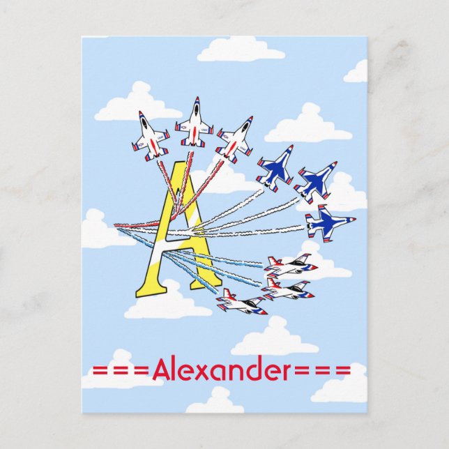 Thunderbirds Blue Sky Initial A Postcard Postkarte (Vorderseite)