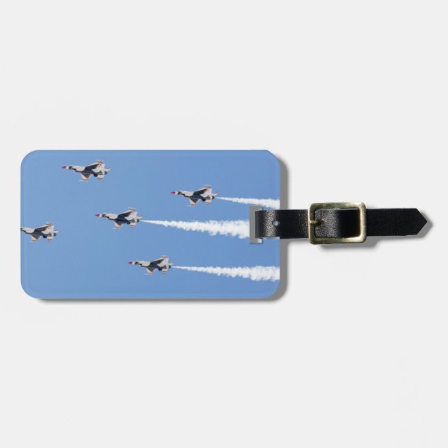 Thunderbirds F-16, welche die Fünfkarte Bildung Gepäckanhänger (Vorderseite horizontal)