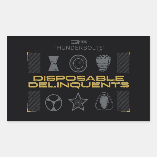 Thunderbolts* | Disposable Delinquents Rechteckiger Aufkleber (Vorderseite)