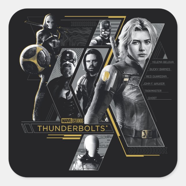 Thunderbolts* | Group Graphic Quadratischer Aufkleber (Vorderseite)