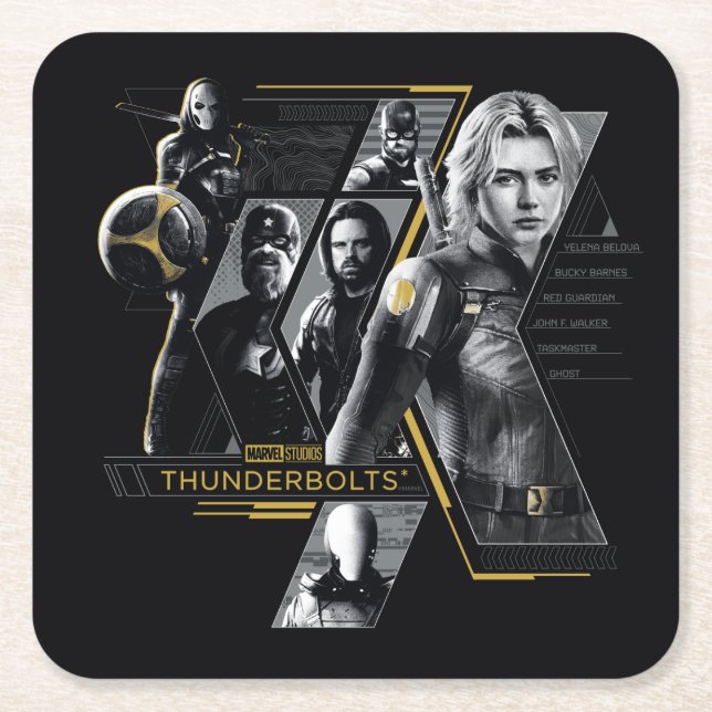 Thunderbolts* | Group Graphic Rechteckiger Pappuntersetzer (Vorderseite)