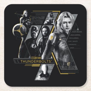 Thunderbolts*   Gruppenbild Rechteckiger Pappuntersetzer
