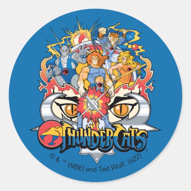 ThunderCats | Firey Group Graphic Runder Aufkleber (Vorderseite)