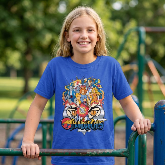 ThunderCats | Firey Group Graphic T-Shirt (Simulated kid wearing shirt)