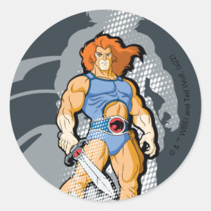 ThunderCats   Lion-O Halfttone Shadow Graphic Runder Aufkleber