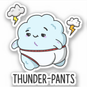 Thunderpants Funny Cloud Weather Puff Aufkleber