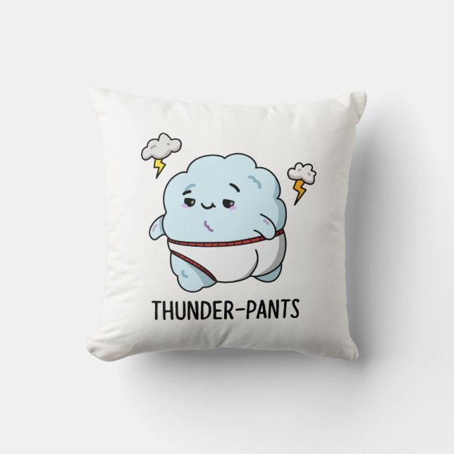 Thunderpants Funny Cloud Weather Puff Kissen (Vorderseite)