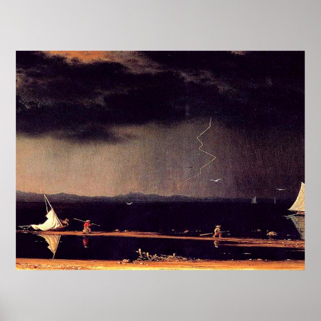 Thunderstorm on Narragansett Bay, famous artwork Poster (Vorne)