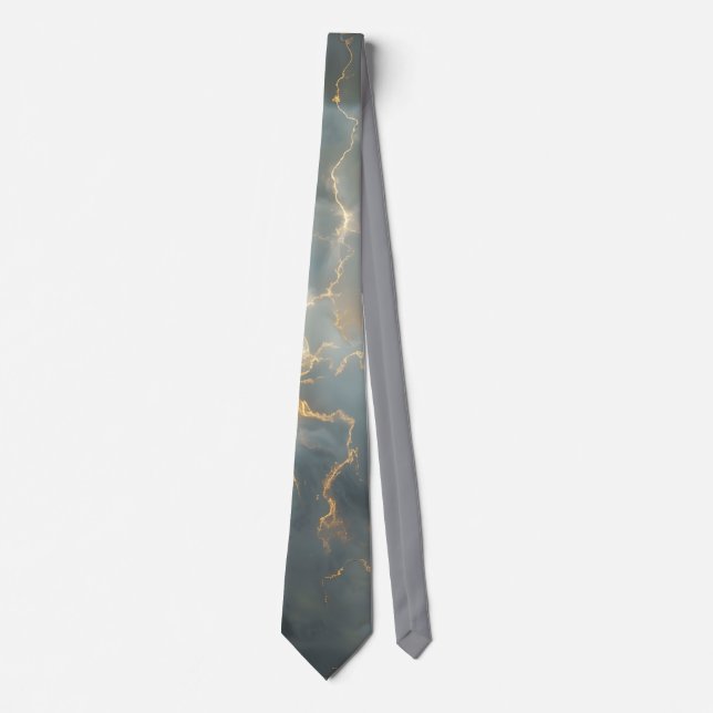 Thunderstorm Tie/Krawatte mit Blitzd Krawatte (Vorderseite)