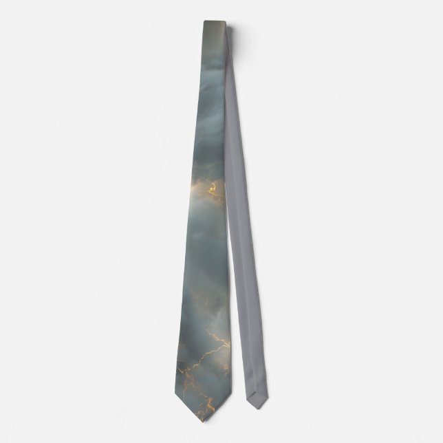 Thunderstorm Tie/Krawatte mit Blitzd Krawatte (Vorderseite)