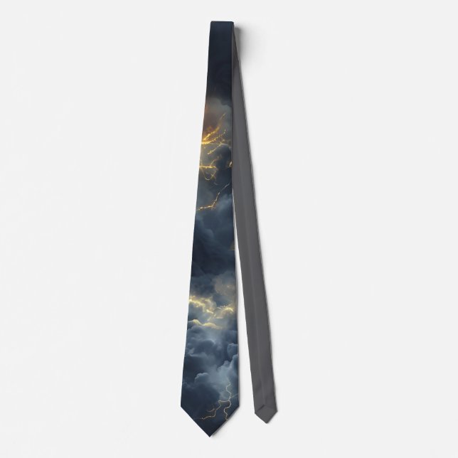 Thunderstorm Tie/Krawatte mit Blitzd Krawatte (Vorderseite)