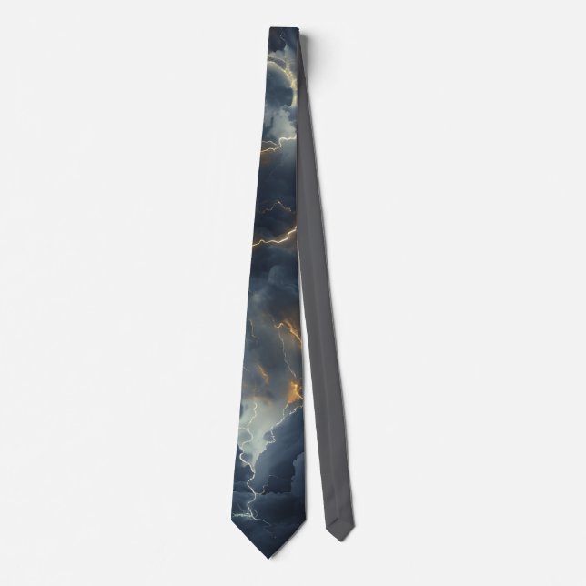 Thunderstorm Tie/Krawatte mit Blitzd Krawatte (Vorderseite)