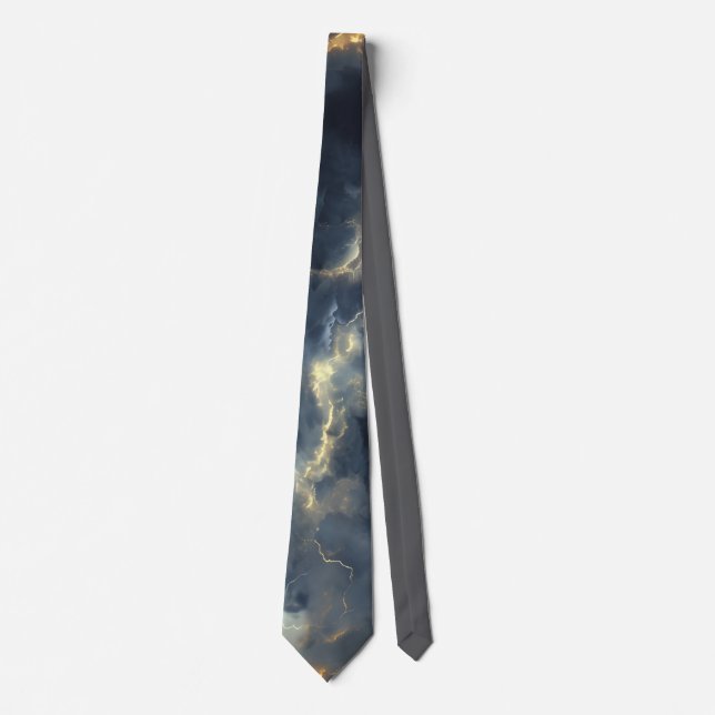 Thunderstorm Tie/Krawatte mit Blitzd Krawatte (Vorderseite)