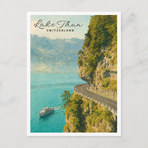 Thunersee, Schweiz Friedliche Berge Feiertagspostkarte