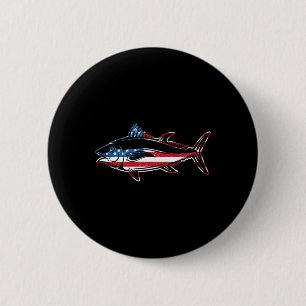 Thunfisch Amerikanische Flagge Riesenfisch Button