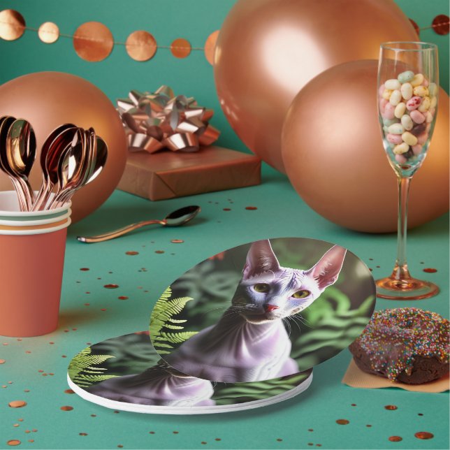 "Thunfisch die haarlose Katze: Sleek und Silky" Pappteller (Multi)