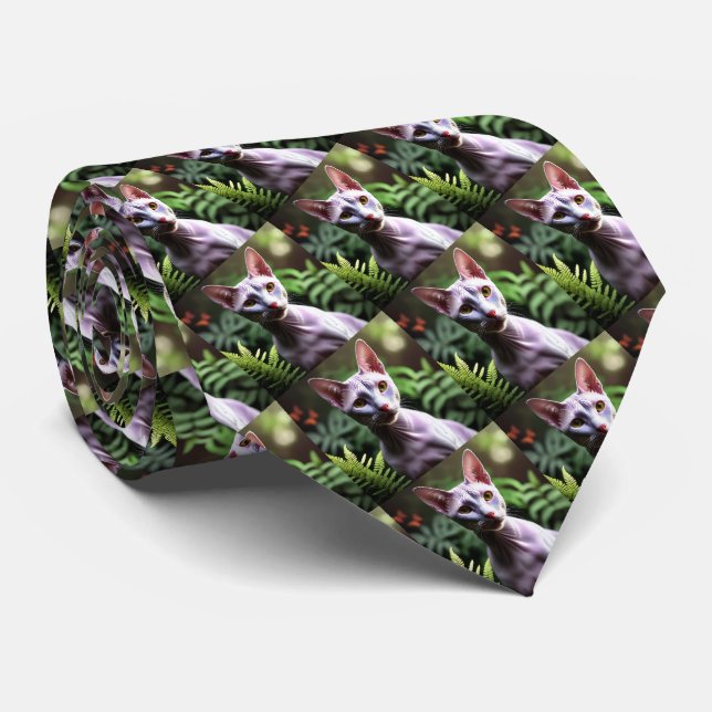 Thunfisch Die haarlose Sphynx-Katze, Neck Tie Krawatte (Gerollt)