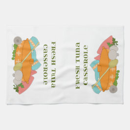 Thunfisch-Kasserollen-niedlicher Retro Handtuch