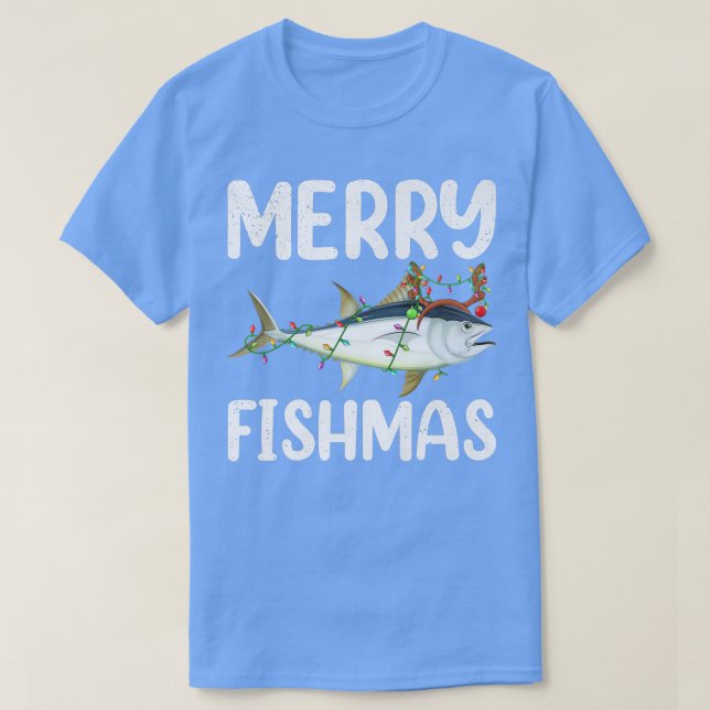 Thunfisch Lover Xmas Lights Reinder Hat Thunfisch T-Shirt (Design vorne)