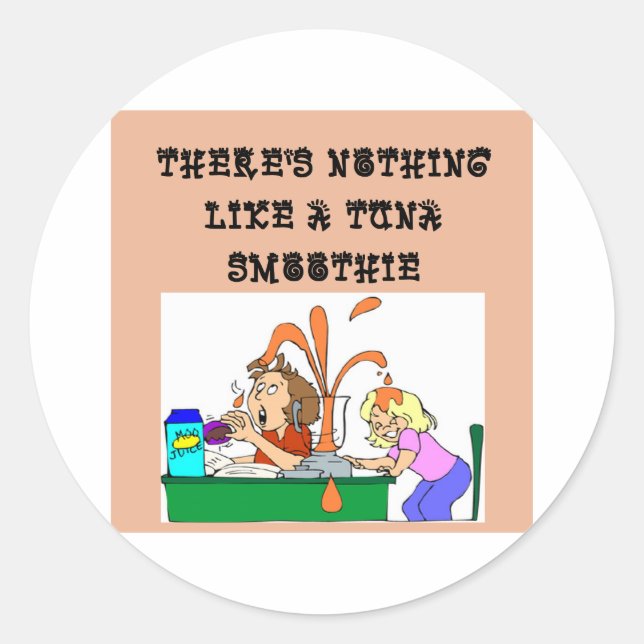 Thunfisch-SMOTHIE-Witz Runder Aufkleber (Vorderseite)