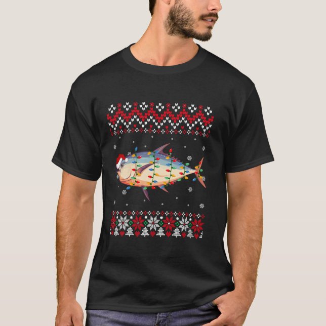 Thunfisch Weihnachtsmannmütze Männer Frauen Kinder T-Shirt (Vorderseite)