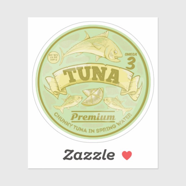 Thunfisch zum Pop von Dosenfisch Aufkleber (Blatt)