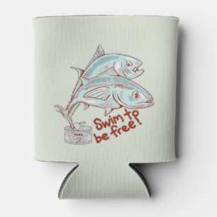 Thunfische, die eine Dose abwerfen Dosenkühler