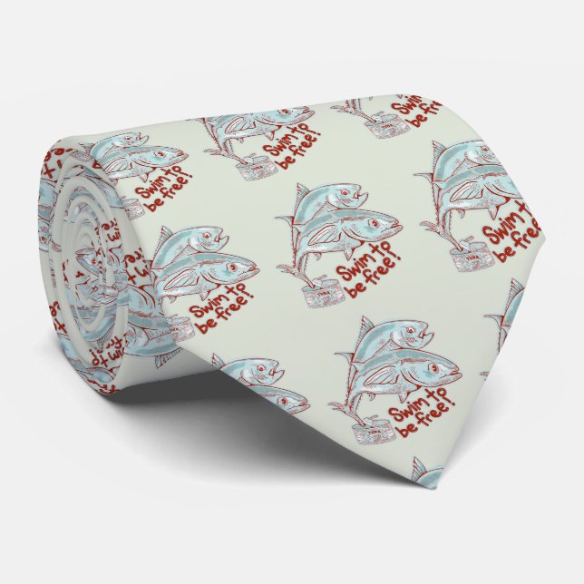 Thunfische, die eine Dose abwerfen Krawatte (Gerollt)