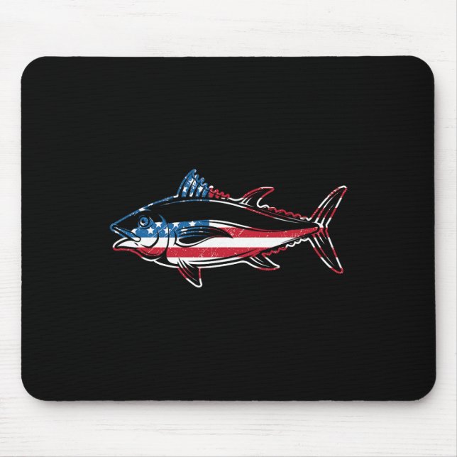 Thunfischfang Amerikanische Flagge Riesenblauer Th Mousepad (Vorne)